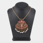 Ceylon Paddakam Pendant with Rubies and Pearls