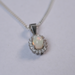 Sterling Silver White Opal pendant Necklace