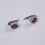 Diana Oval Garnet and Shimmering Earrings